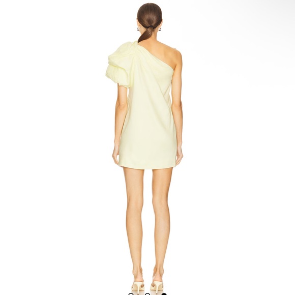 Aje Cira Mini Dress in Lemon Elegant One-Shoulder Dress - Picture 3 of 3